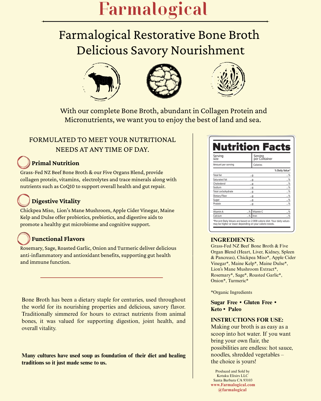 Farmalogical Regenerative Bone Broth - Protein Drink Mix