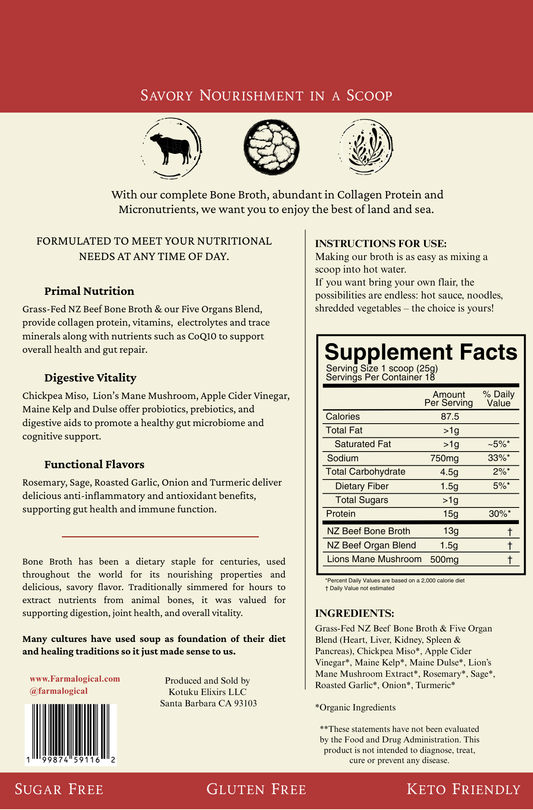 Farmalogical Regenerative Bone Broth - Protein Drink Mix