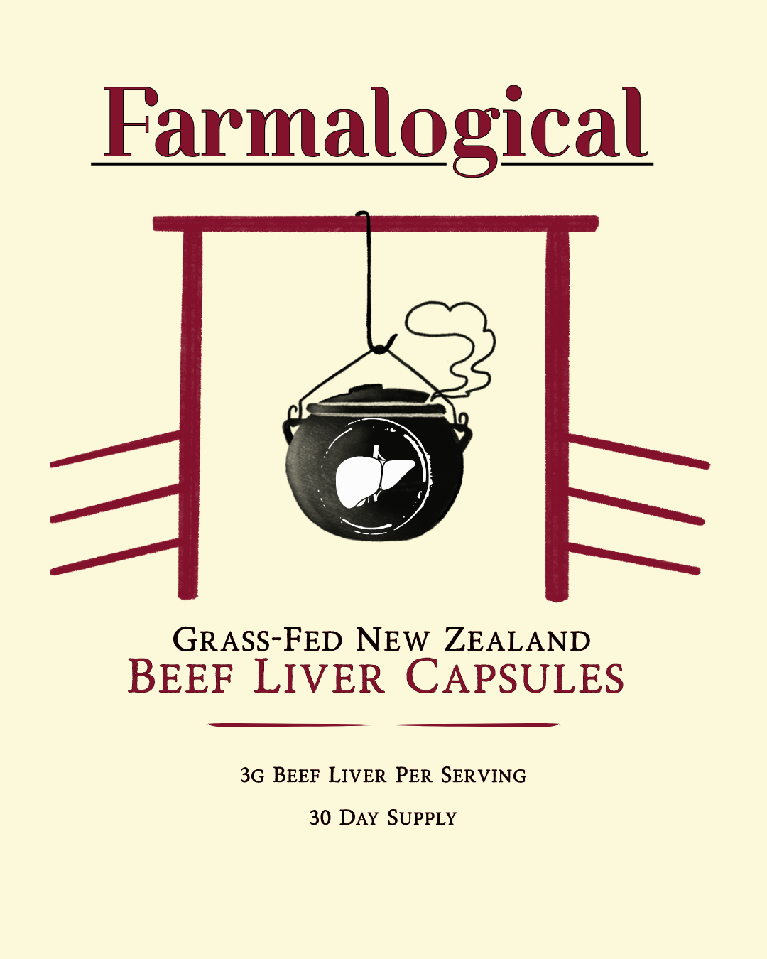 Farmalogical  Beef Liver Capsules - 180 Count