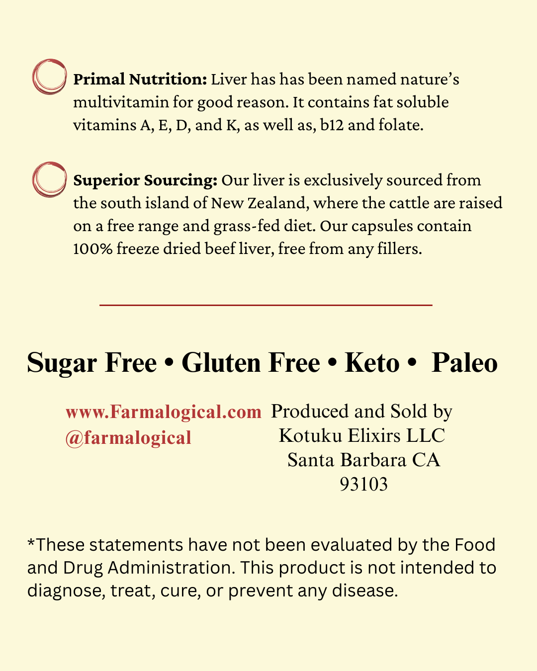 Farmalogical  Beef Liver Capsules - 180 Count