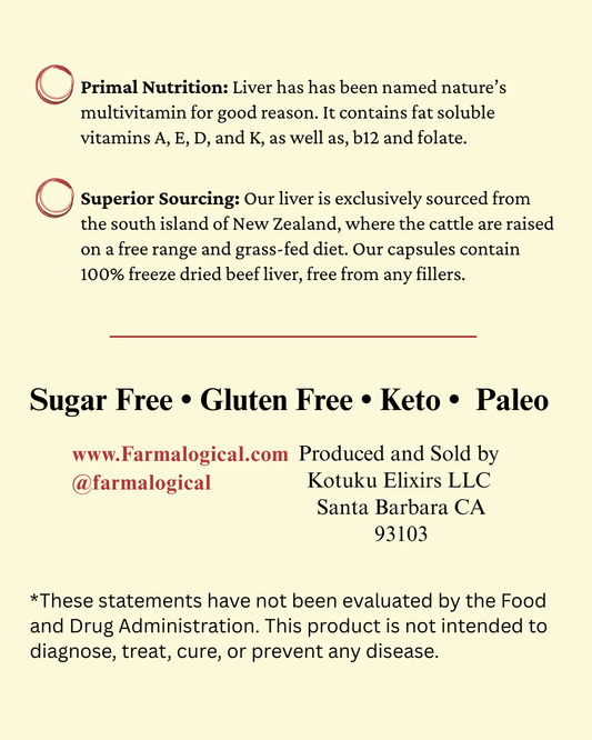 Farmalogical  Beef Liver Capsules - 180 Count