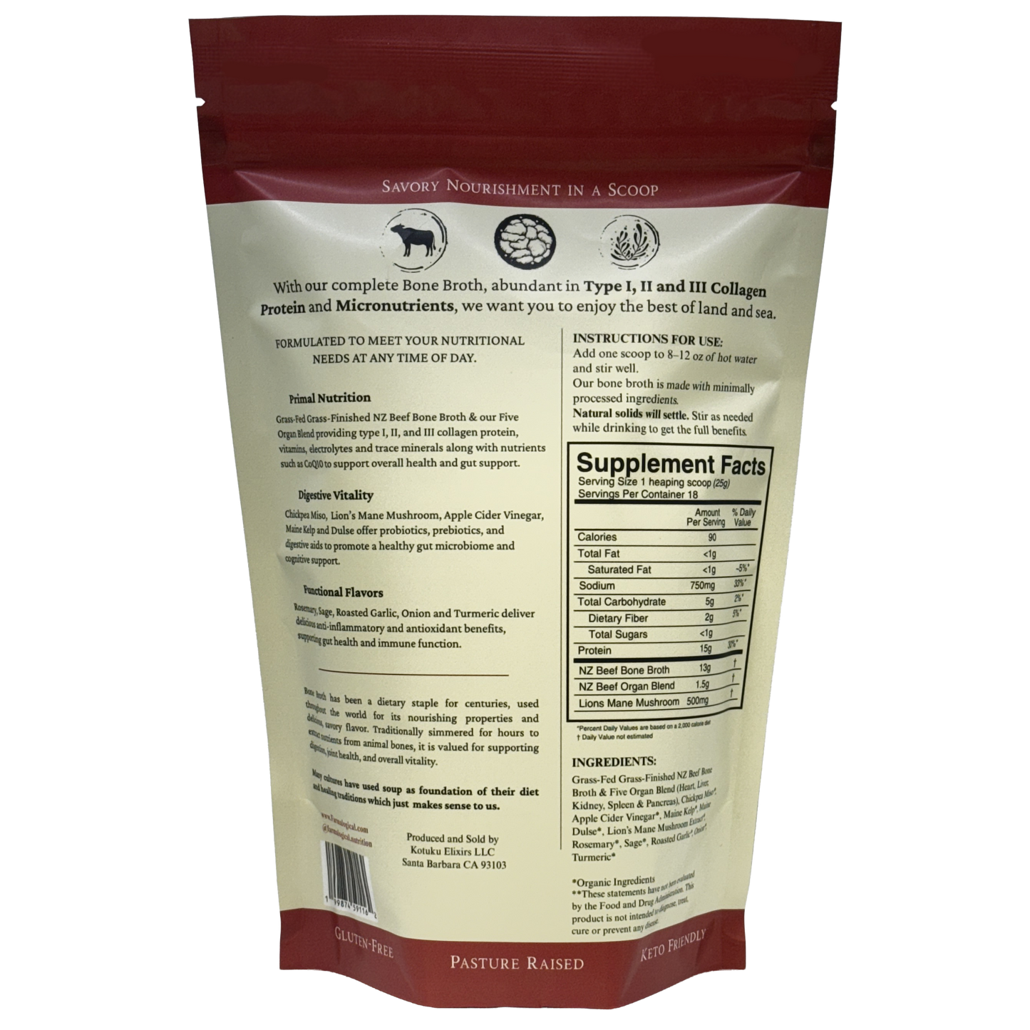 Farmalogical® Bone Broth Protein — Grass-Fed Collagen, Organs & Lion's Mane