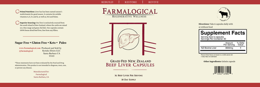 Farmalogical  Beef Liver Capsules - 180 Count