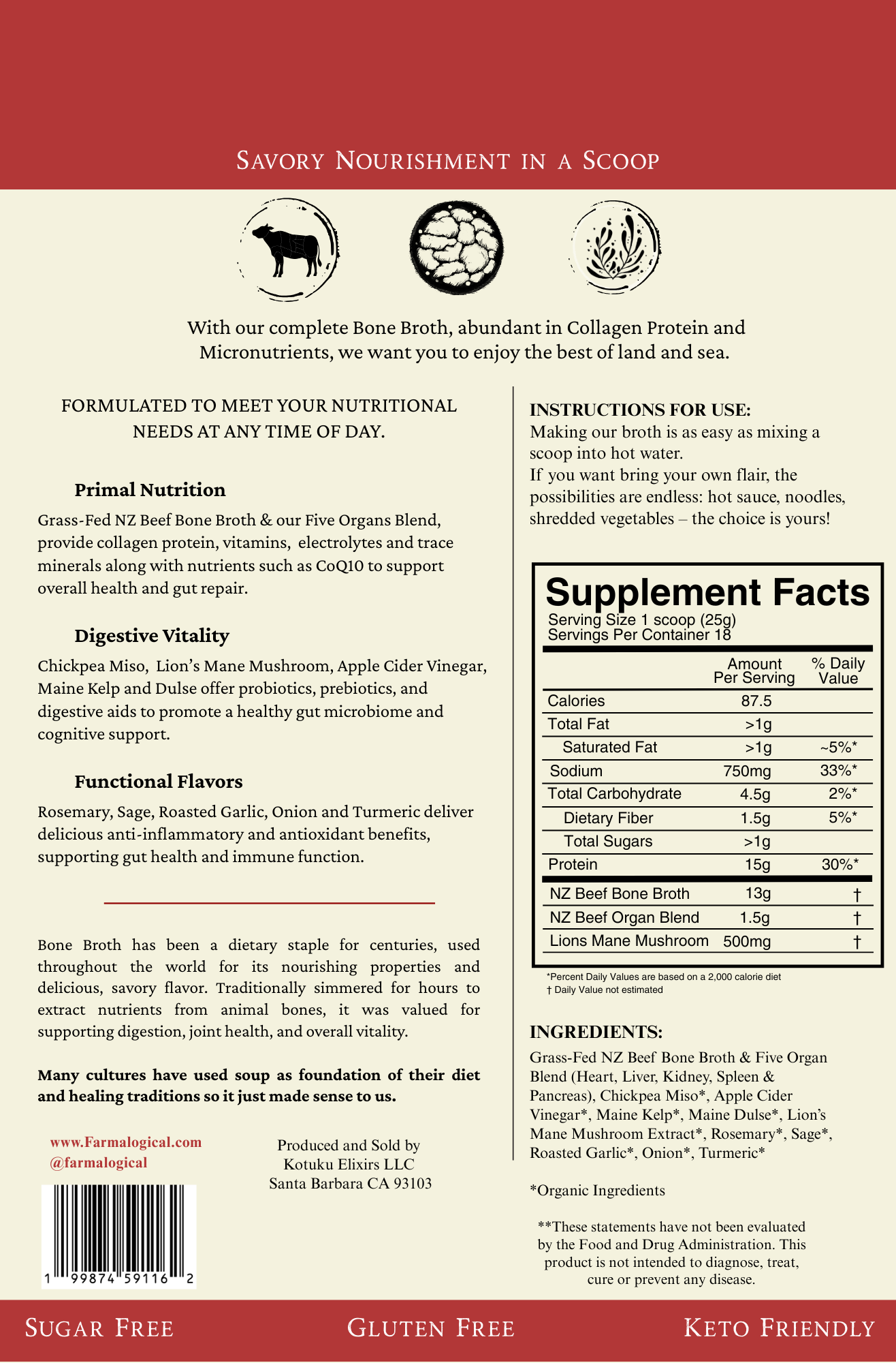 Farmalogical Regenerative Bone Broth - Protein Drink Mix