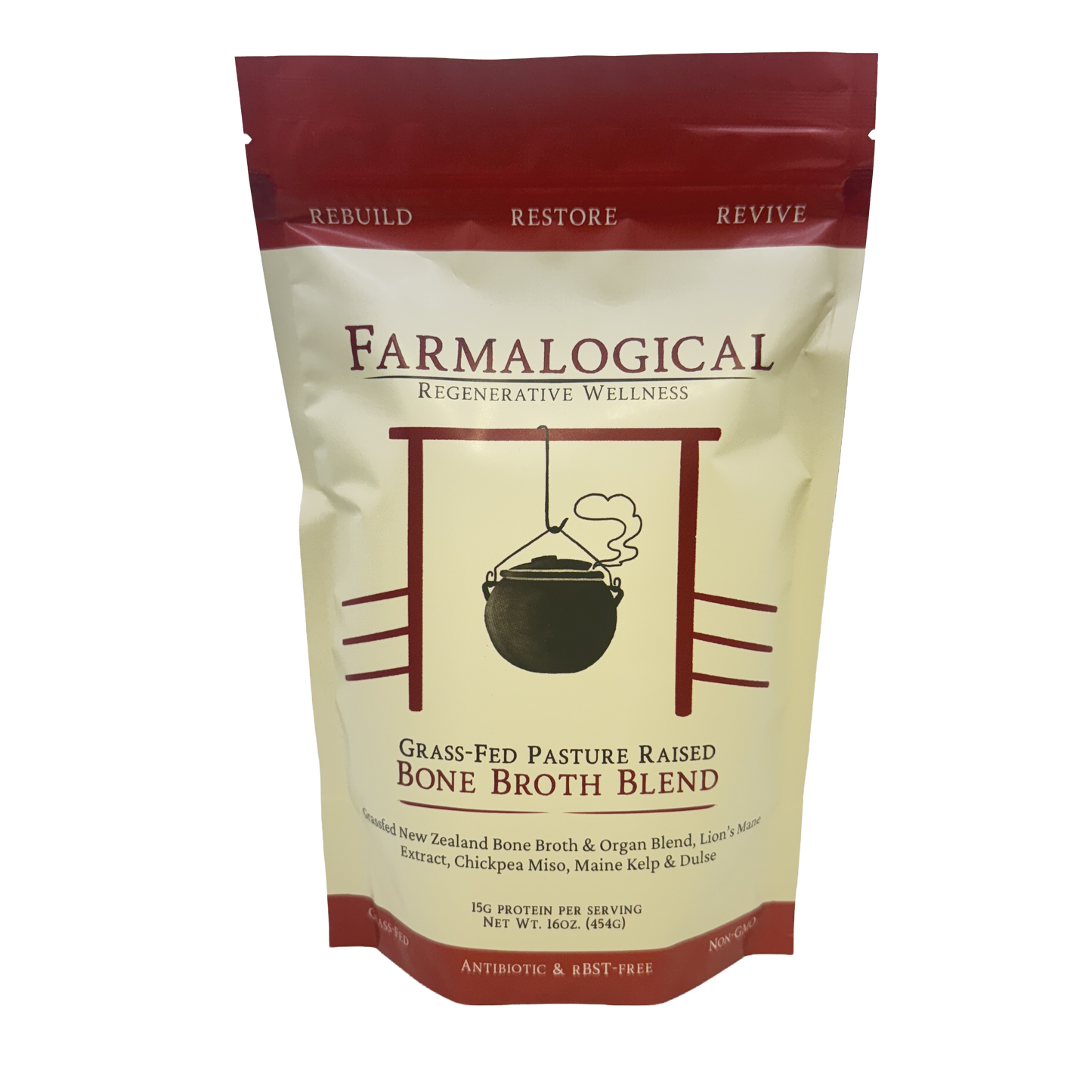 Farmalogical® Bone Broth Protein — Grass-Fed Collagen, Organs & Lion's Mane